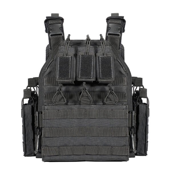 1000D polyester tactical vest MOLLE system wear-resistant and breathable one-button quick-release plate carrier - 图片 2