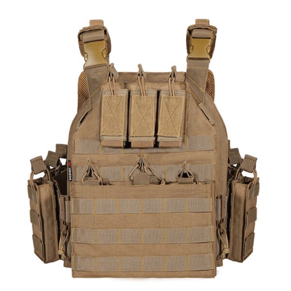 1000D polyester tactical vest MOLLE system wear-resistant and breathable one-button quick-release plate carrier - 图片 3
