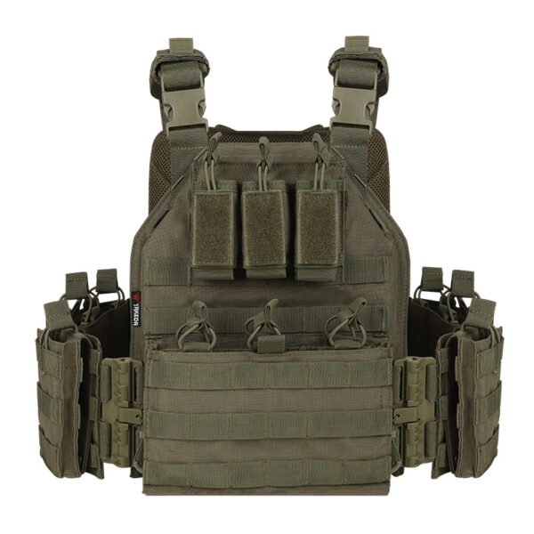 1000D polyester tactical vest MOLLE system wear-resistant and breathable one-button quick-release plate carrier - 图片 4
