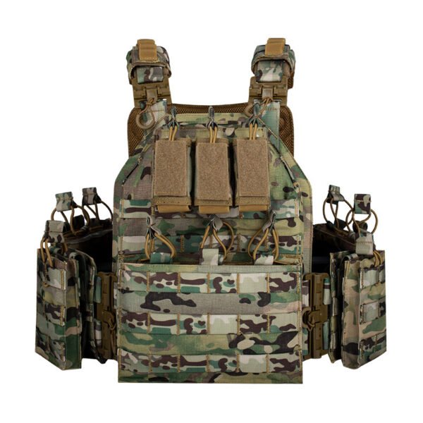 1000D polyester tactical vest MOLLE system wear-resistant and breathable one-button quick-release plate carrier - 图片 5