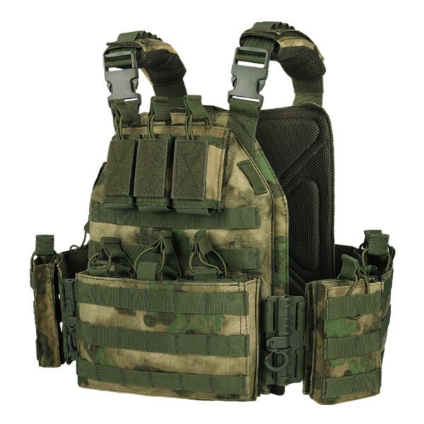 1000D polyester tactical vest MOLLE system wear-resistant and breathable one-button quick-release plate carrier - 图片 7