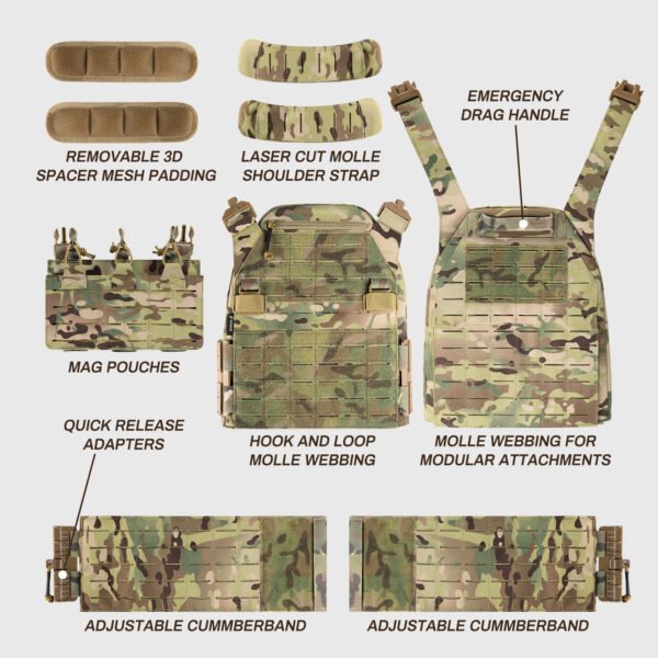 NIJ III Lightweight Body Armor Quick Release Tactical Vest - 图片 4