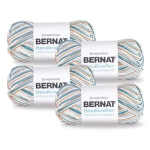 Bernat Handicrafter Cotton Ombre 710yds Worsted Cotton Yarn 4 Bundle