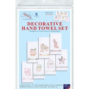 Jack Dempsey 17 x 28 Holidays Stamped Decorative Hand Towels 7pk