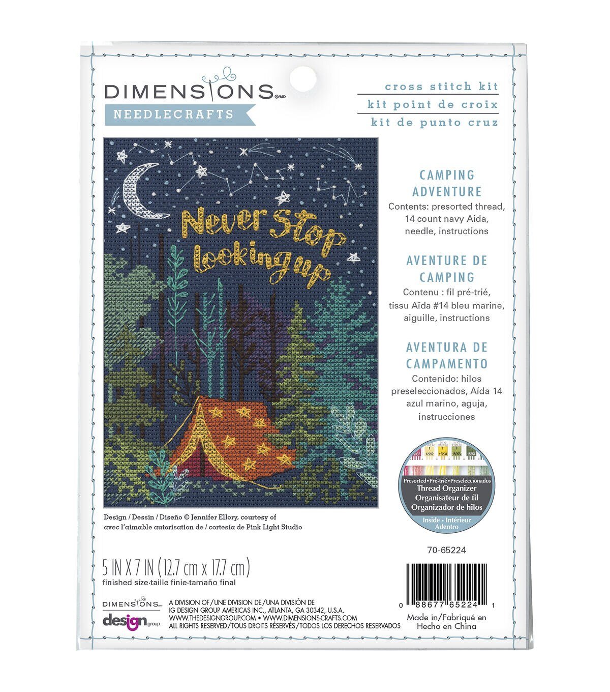 Dimensions 5 x 7 Camping Adventure Counted Cross Stitch Kit