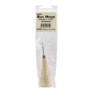 Lacis 3mmx1.25'' Aluminum Punch Needle Rug Hook with Wood Handle