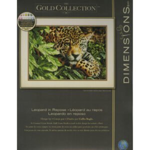 Dimensions 16 x 11 Leopard in Repose Counted Cross Stitch Kit