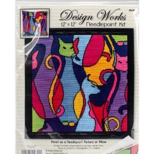 Design Works 12 x 12 Colorful Cat Needlepoint Kit