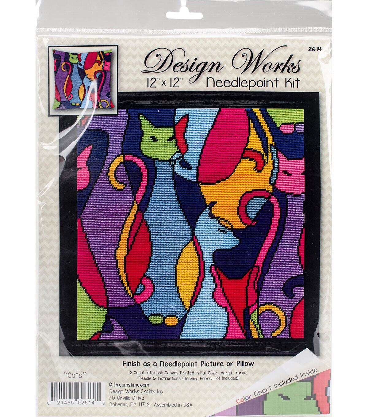 Design Works 12 x 12 Colorful Cat Needlepoint Kit