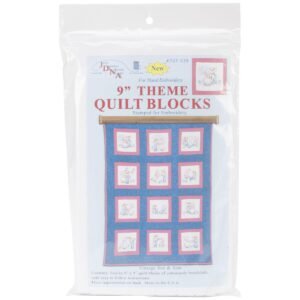 Jack Dempsey 9 Sunbonnet Sue & Sam Themed Stamped Quilt Blocks 12pk