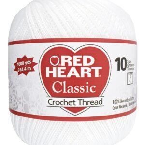 Red Heart 1000yds White Cotton Crochet Thread