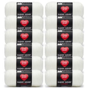Red Heart Super Saver Jumbo 744yds Acrylic Worsted Yarn 12 Bundle