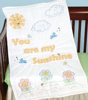 Jack Dempsey 40 x 60 You are My Sunshine Stamped Crib Quilt Top - Image 3