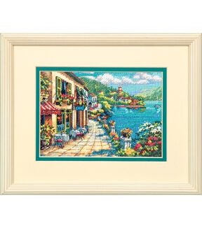 Dimensions 7 x 5 Overlook Cafe Counted Cross Stitch Kit