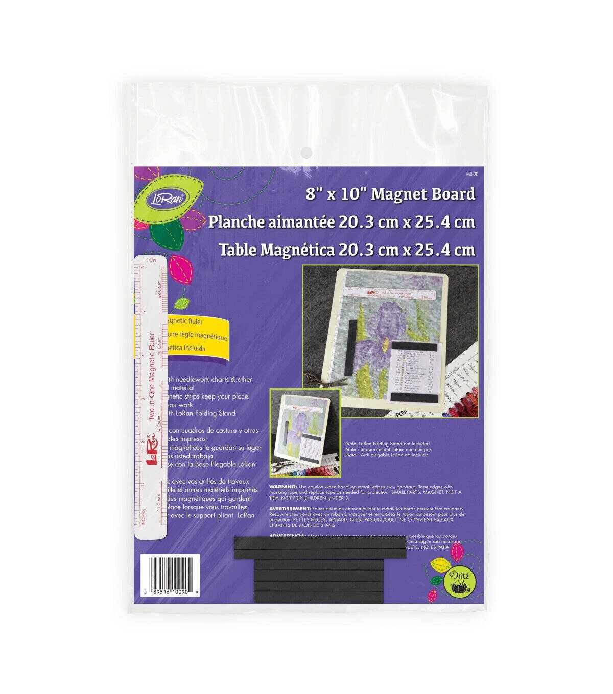 LoRan Magnet Board Ruler, 8 x 10