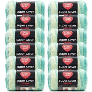 Red Heart Super Saver Ombre 482yds Worsted Acrylic Yarn 12 Bundle