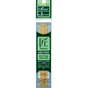 Clover 5 Bamboo Size 2 Double Point Knitting Needle Set 5ct