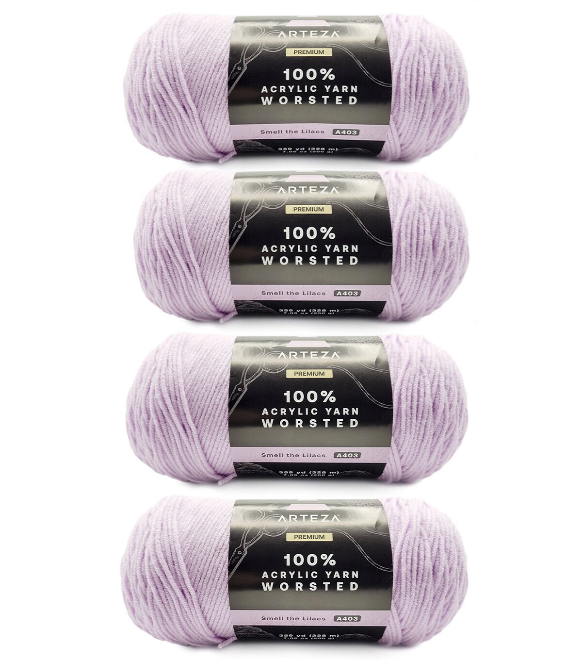 Arteza Premium 359yds Worsted Acrylic Yarn 4 Bundle - Image 3