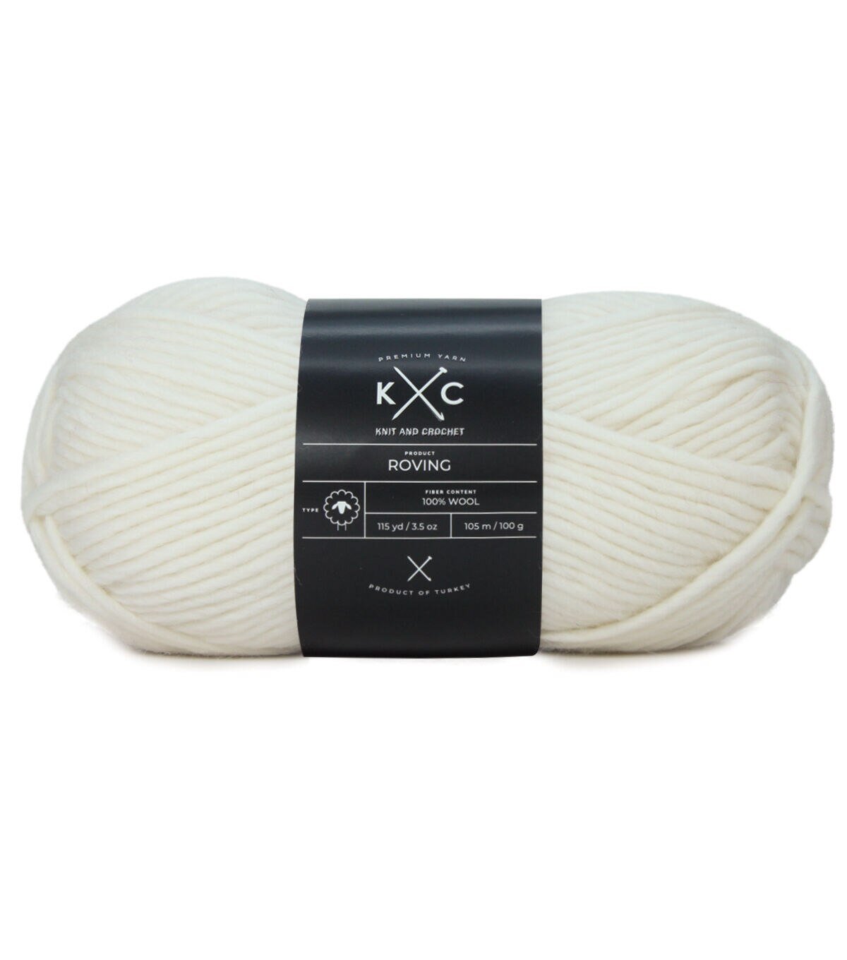 115yd Craft Roving Bulky Wool Yarn by K+C