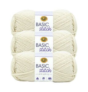 Lion Brand Basic Stitch Anti Pilling Worsted Acrylic Yarn 3 Bundle