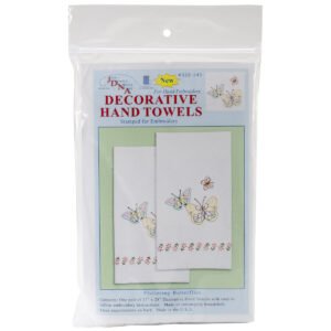 Jack Dempsey 17 x 28 Fluttering Butterflies Stamped Hand Towels 2pk