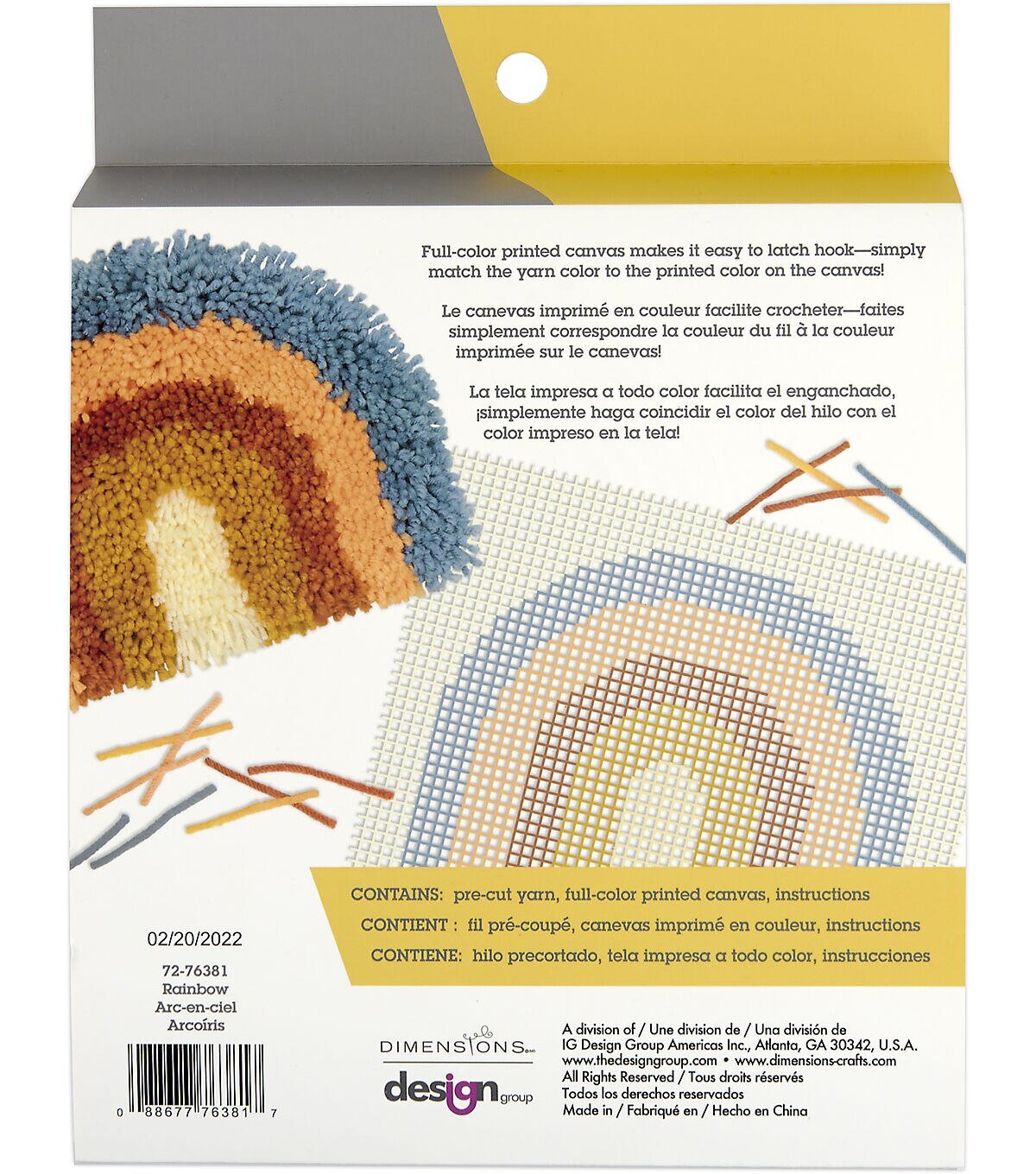 Dimensions Rainbow Fringe Latch Hook Kit 12 x 9 - Image 2