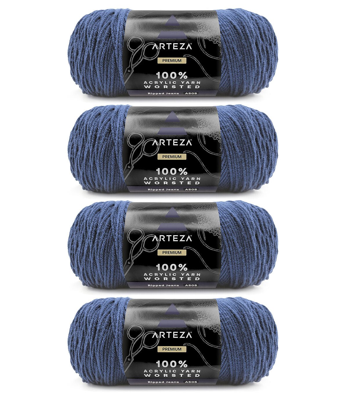 Arteza Premium 359yds Worsted Acrylic Yarn 4 Bundle