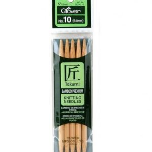 Clover 5 Size 10 Bamboo Double Point Knitting Needle Set 5ct