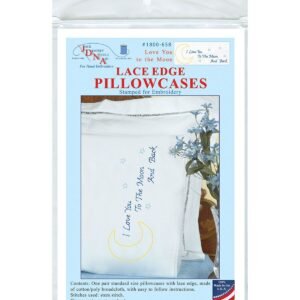 Jack Dempsey 2pk Love You to the Moon Stamped Lace Edge Pillowcases