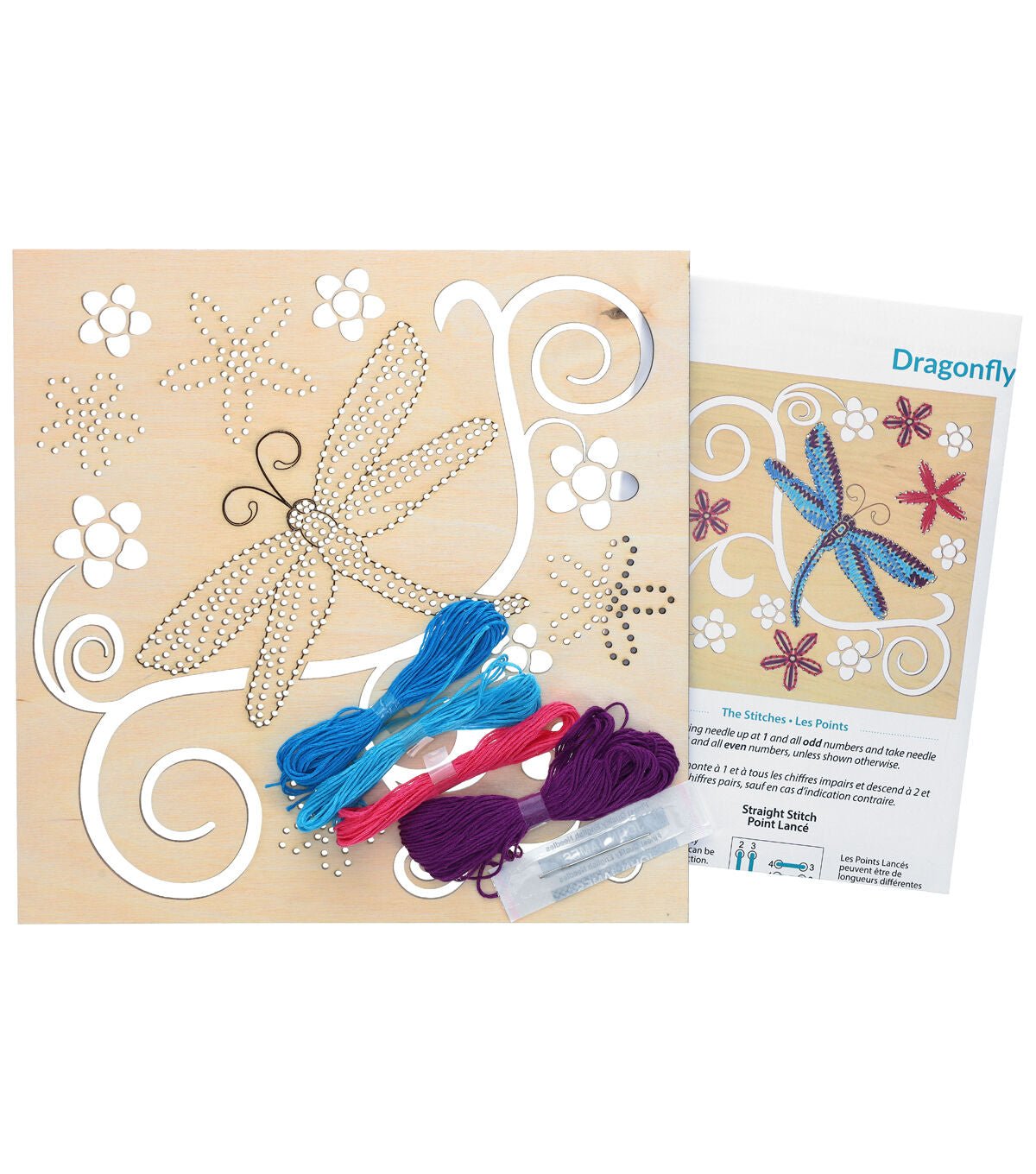 Leisure Arts 10 Dragon Fly Panel Wood Stitching Kit - Image 3