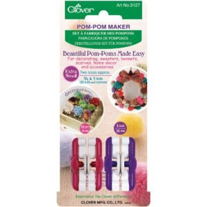 Clover Pom Pom Maker Extra Small 2 Pkg 3/4&1