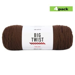 4pk Solid Chocolate Medium Weight Acrylic 380yd Value Yarn by Big Twist