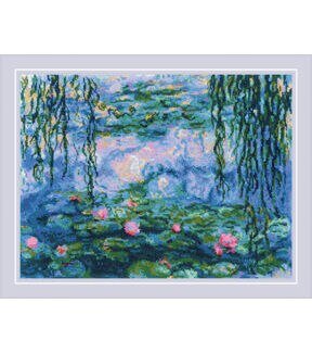 RIOLIS 16 x 12 Water Lilies by C. Monet Counted Cross Stitch Kit