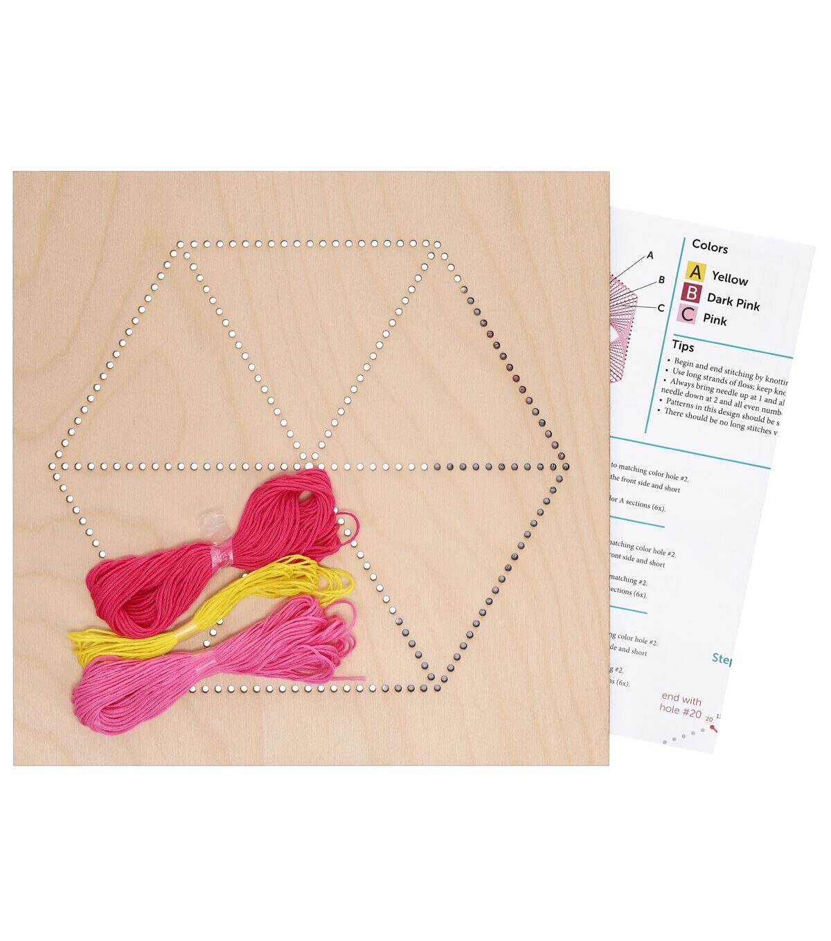 Liesure Arts 10 Hexagon Flower Panel Wood Stitching String Art Kit - Image 3