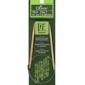 Clover 16 Bamboo Circular 7/4.5mm Knitting Needle Set