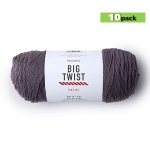 10pk Solid Gray Medium Weight Acrylic 380yd Value Yarn by Big Twist