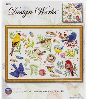 Design Works 18 x 12 Bird Study Counted Cross Stitch Kit