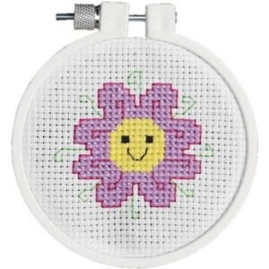 Janlynn 3 Flower Power Round Counted Cross Stitch Kit