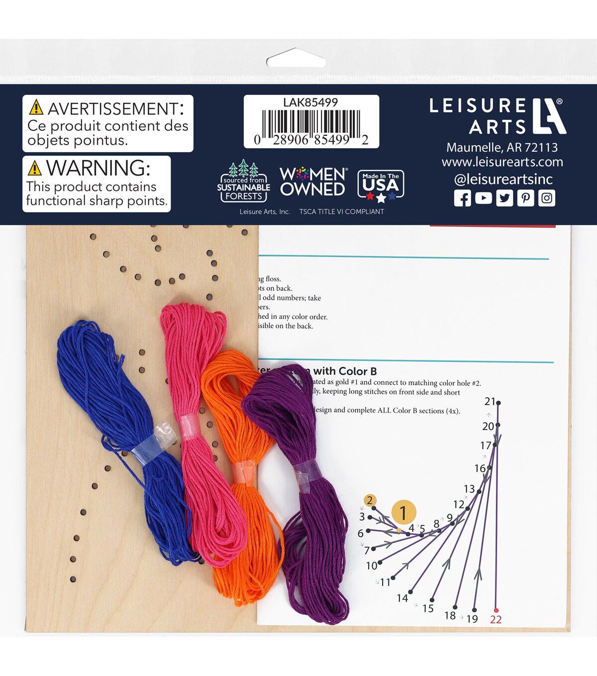 Liesure Arts 10 Royal Jester Panel Wood Stitching String Art Kit - Image 2