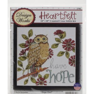 Tobin 10 Heartfelt Have Hope Owl Counted Cross Stitch Kit
