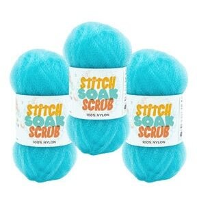 Lion Brand Stitch Soak Scrub 92yds Worsted Nylon Yarn 3 Bundle