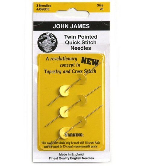 John James Twin Pointed Quick Stitch Needles Size 28 - Image 2