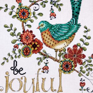 Tobin 8 x 10 Heartfelt Be Joyful Counted Cross Stitch Kit