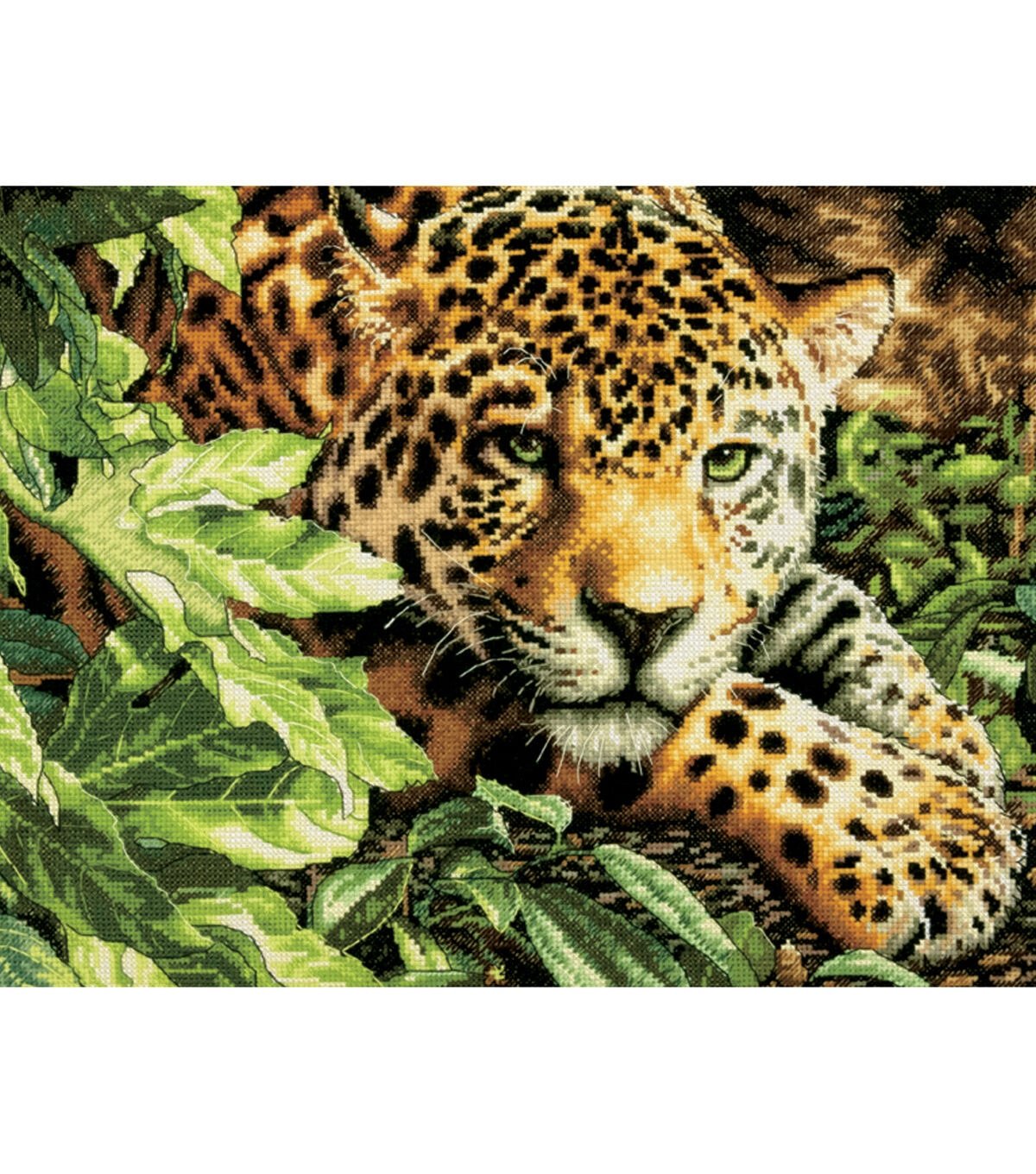 Dimensions 16 x 11 Leopard in Repose Counted Cross Stitch Kit - Image 2