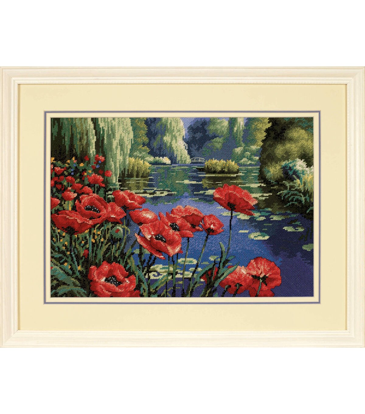 Dimensions 16x 11 Lakeside Poppies Needlepoint Kit