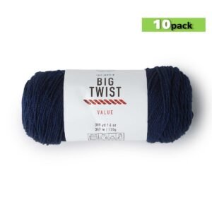 10pk Solid Navy Blue Medium Weight Acrylic 380yd Value Yarn by Big Twist