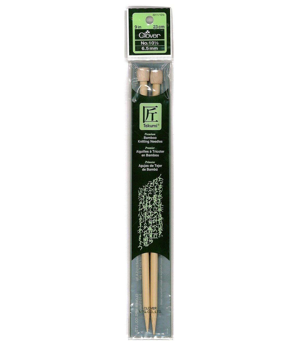 Clover 9 Bamboo Size 10.5 Single Point Knitting Needle Set