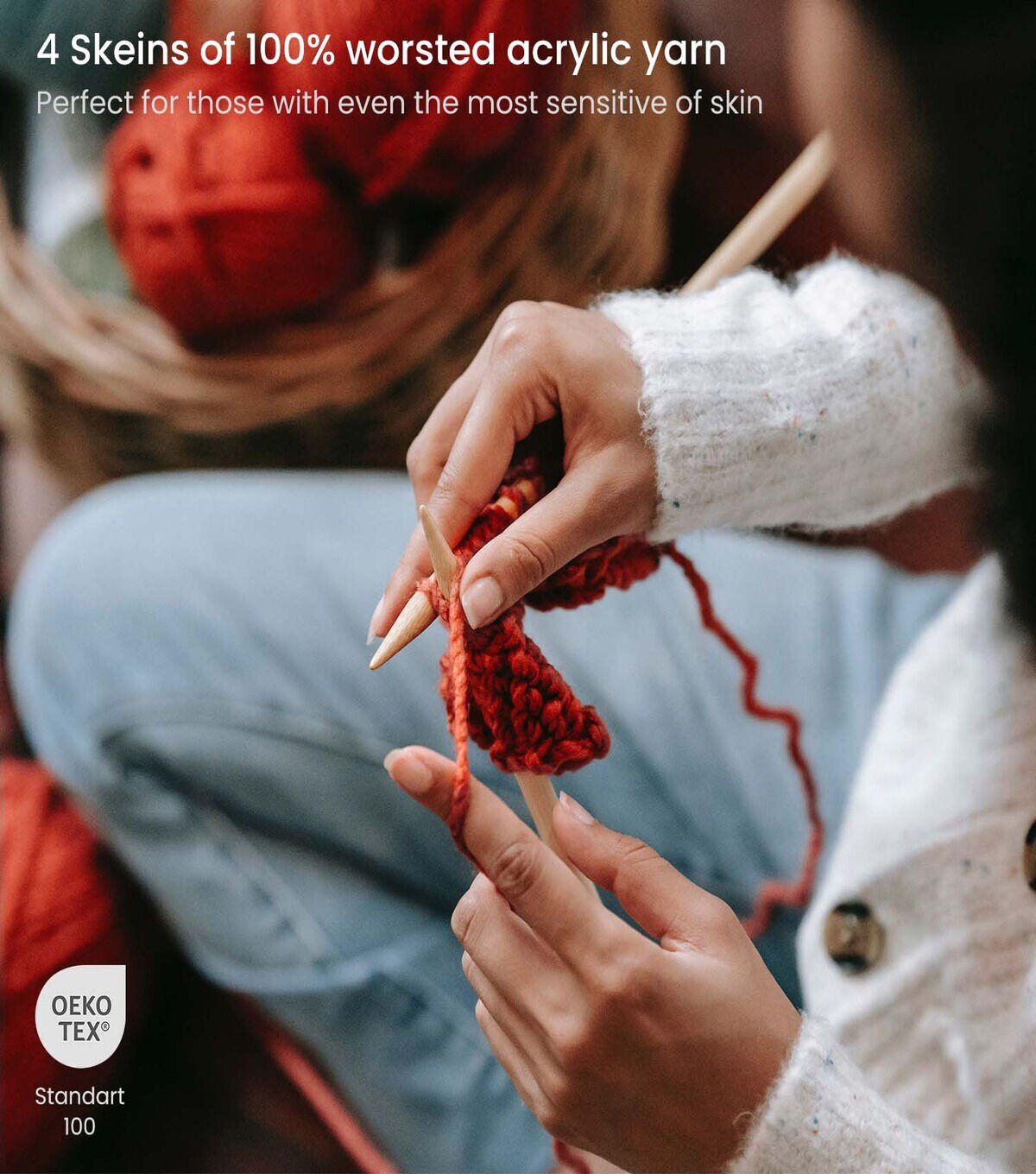 Arteza Premium 359yds Worsted Acrylic Yarn 4 Bundle - Image 4