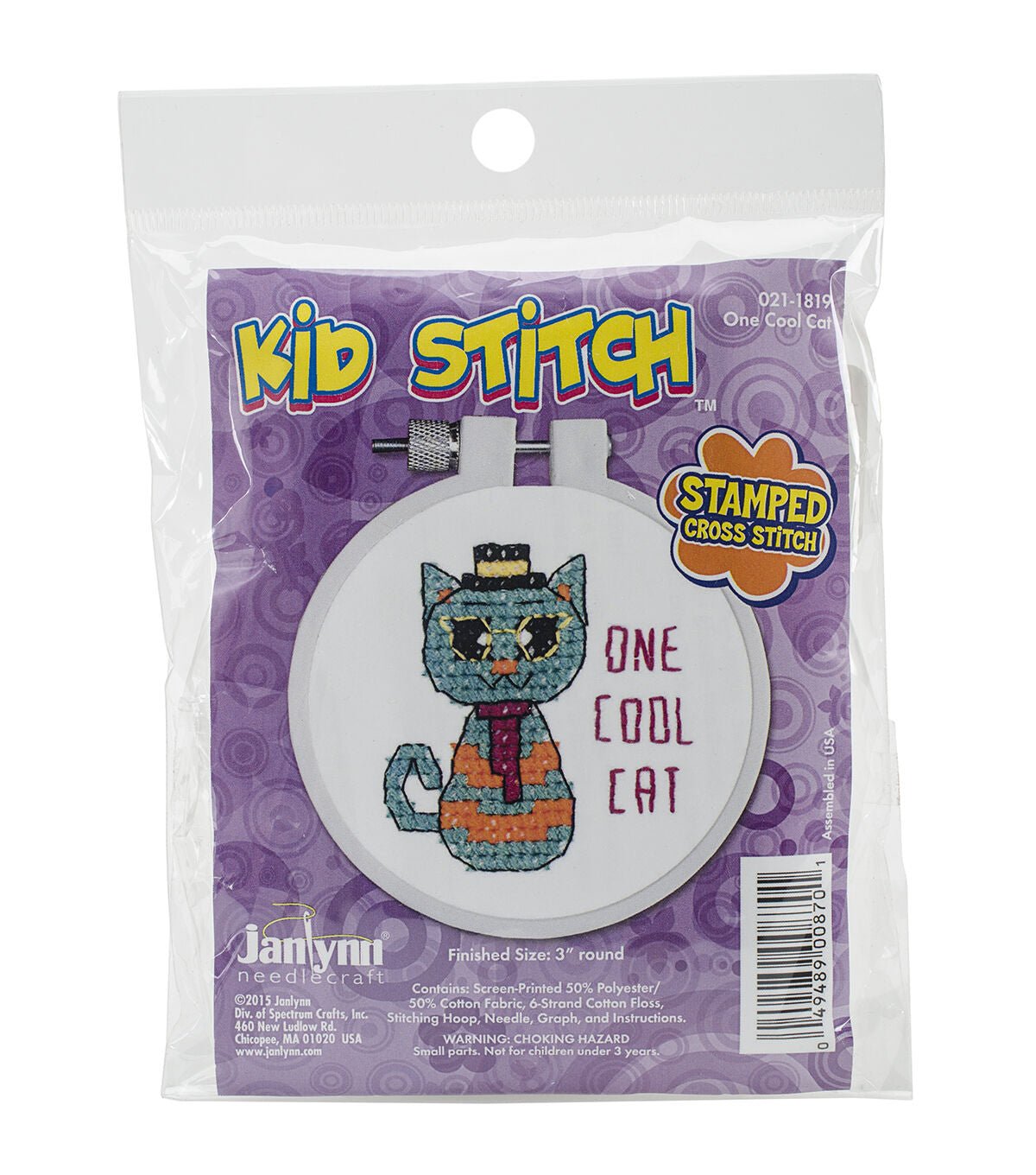 Janlynn 3 One Cool Cat Stamped Cross Stitch Kit