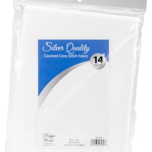 Design Works 36 x 60 Silver Quality Aida 14 Count Cross Stitch Fabric